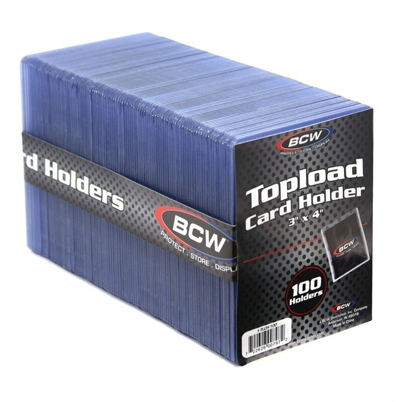 1 Pack of 100 BCW 3×4 Toploaders 35pt Point for Standard Sized Cards Top Loaders