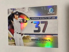 2023 Bowman Chrome Prospects Oswald Peraza Yankees Scouts Top 100 BTP-37