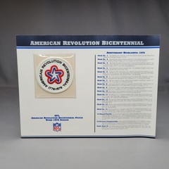 Vintage NFL American Revolution Bicentennial Patch Stat Card Worn 1976 Season