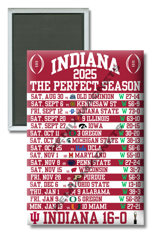 2025 Indiana Hoosiers Football National Champions Perfect Season 2″ x 3″ Magnet