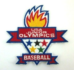 USA Junior Olympics Baseball Embroidered Sew on Patch 4″ x 3 3/4″