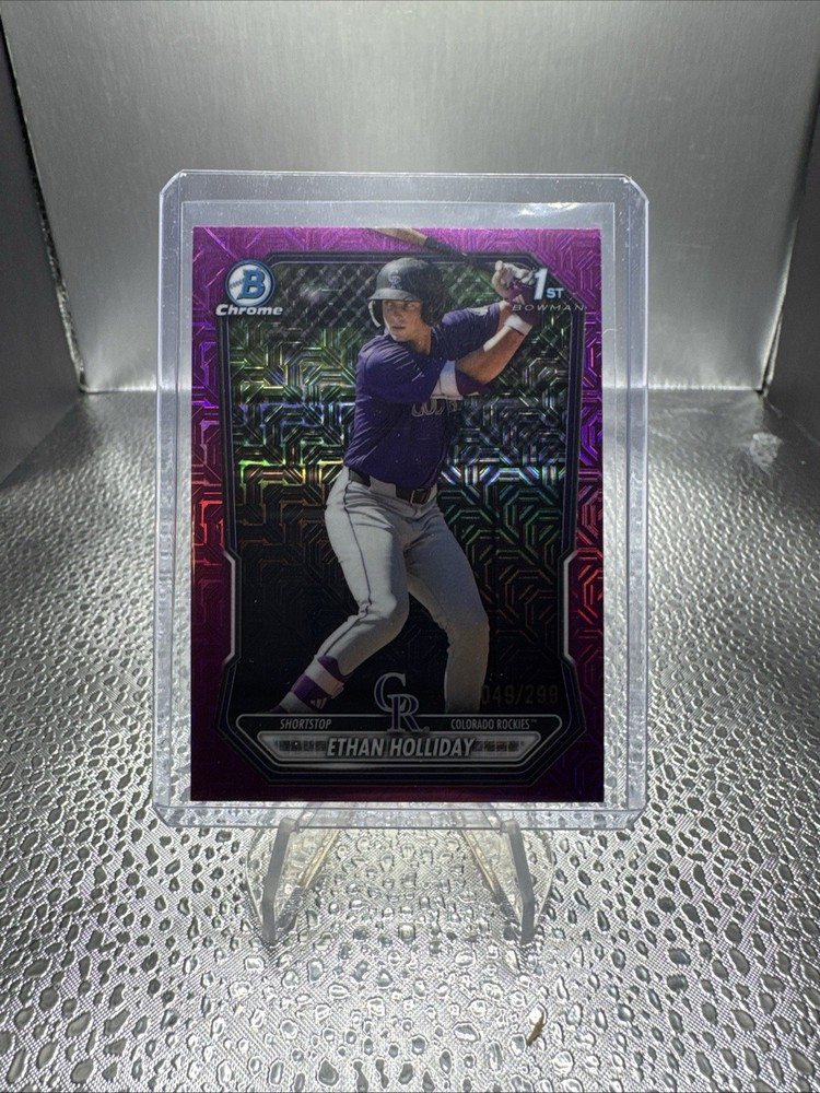 2026 Bowman Baseball Ethan Holiday 1st Fuchsia /299 Mojo Chrome BCP-1 Rockies