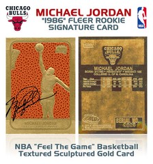 1996 MICHAEL JORDAN Fleer ’86 ROOKIE Design NBA Feel The Game 23K GOLD Card MINT