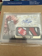 2016 Topps Tier One – Relics Autographs Mike Trout #AT1DR-MT Dual Patch /25 (AU,