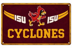Iowa State Cyclones Metal Wall Sign Vintage Style 12x8in Metal Sign Poster