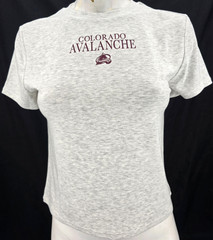 NEW Colorado Avalanche Concepts Sport Gray SS Crew Neck Baby Tee Shirt Women’s M