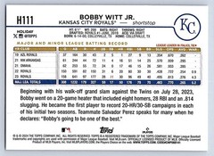 BOBBY WITT JR. ROYALS 2025 TOPPS HOLIDAY #H111