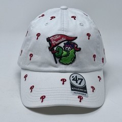 Phillie Phanatic All Over Phillies P Logo ‘47 Brand Strapback Hat Cap NWT