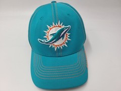 Miami Dolphins OTS Flex Fitted M-L Hat Cap Polyester Blend Men Women NFL Aqua
