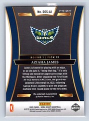 2025 Panini Select WNBA AZIAHA JAMES Draft Selections Signatures RC #DSS-AJ Wing