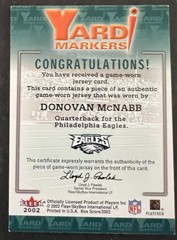 2002 Fleer Box Score – Yard Markers Donovan McNabb Jersey patch