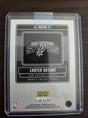 Carter Bryant 2025-26 Panini Instant #14 NBA Draft Night Rookie Card RC QTY