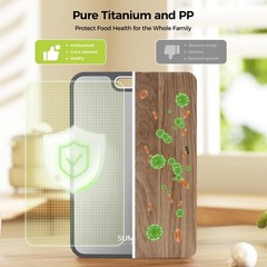 Titanium Cutting Board for Kitchen, Double Sided Set of 1 (16″ x 11″), Silver
