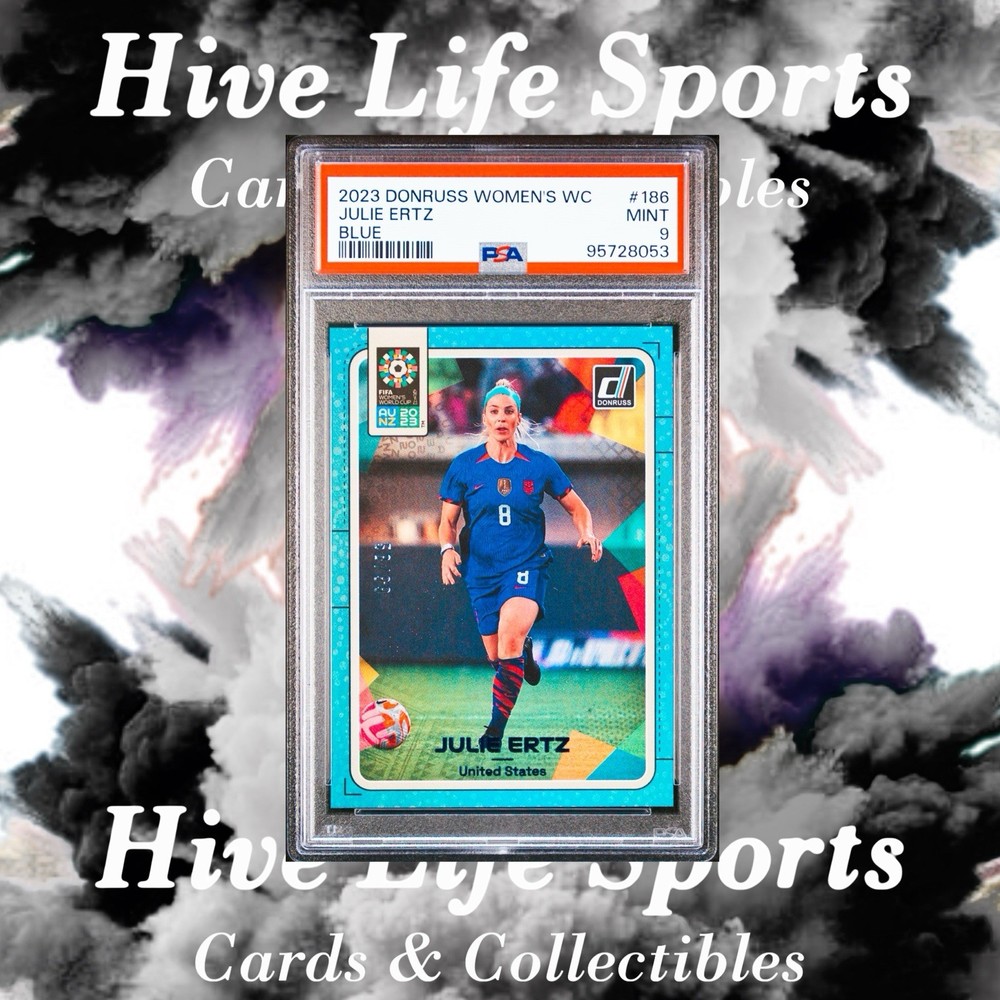 Julie Ertz 2023 Donruss FIFA Women’s World Cup Blue /99 #186 USA USWNT PSA 9