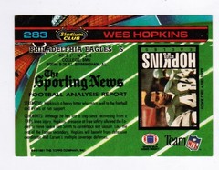 1991 WES HOPKINS STADIUM CLUB FOOTBALL CARD #283 PHILADELPHIA EAGLES