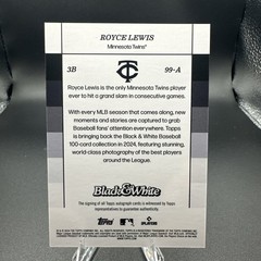 2024 Topps Black & White Royce Lewis Auto 99-A Red Tint #1 of 10 Minnesota Twins