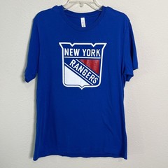 New York Rangers T-Shirt Blue NHL Hockey Men’s Large Bella Canvas 100% Cotton