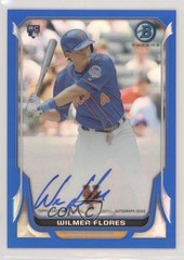 2014 Bowman Rookie Chrome Blue Refractor /250 Wilmer Flores #BCAR-WF Auto RC fl4