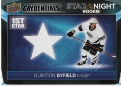 2021-22 UD Credentials #1SR-7 Quinton Byfield Star of the Night: 1st Star