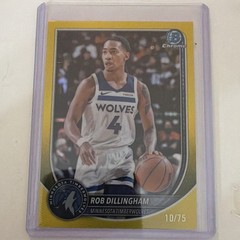 Topps 2025-26 Bowman Rob Dillingham Timberwolves Chrome Gold #BCV-182 /75