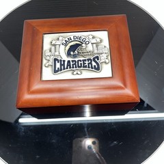🚨🔥Vintage Wood San Diego Los Angeles Chargers Jewelry Watch Ring Box Nice