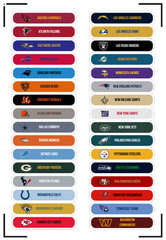 Ready-to-Peel NFL Teams Label Stickers – 2.7 in x 0.5 in (LABELS ONLY)