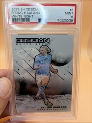 Erling Haaland 2023-24 Panini Obsidian White Night SSP PSA 9 MINT #6