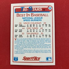 Tim Raines Eric Davis Vince Coleman 1987 Sportflics #199 MLB