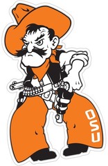 Oklahoma OSU Pistol Pete Logo Laminated Vinyl Decal Sticker All Weather Safe