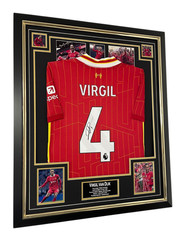Framed Virgil Van Dijk of Liverpool Signed Shirt Autographed Jersey Display *