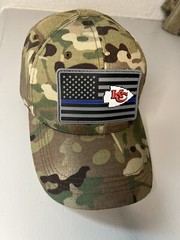 Thin Blue Line Police Lives Matter Kansas City Chief American Football PVC Patch