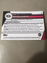 Daylen Everette 1st Rookie RC 2023 Bowman Chrome University Card #9 Georgia