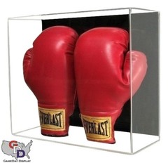 Acrylic Wall Mount Double Boxing Glove Display Case Large UV Protecting GameDay