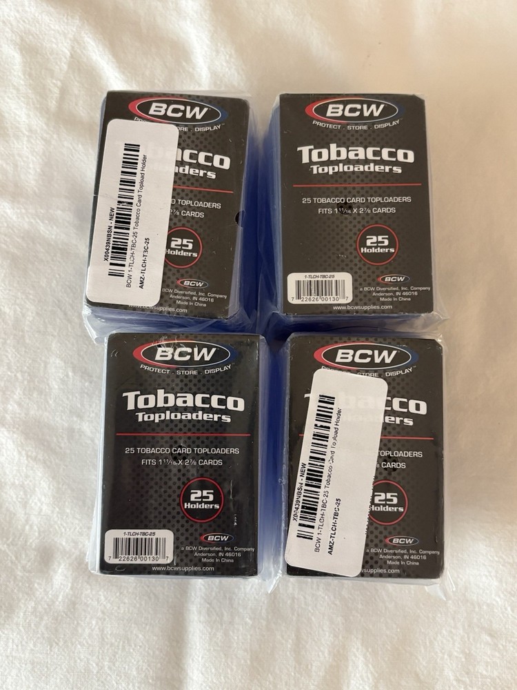 100 BCW Supplies Tobacco Toploaders (4 Packs Of 25) Brand New!