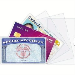 Social Security Card Protector Sleeves 24 Mil Clear Waterproof ID Cover