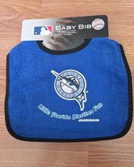 NWT MLB Florida Marlins Baby Bib Baseball Machine Washable Blue Snap Bib Sports