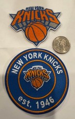(2)-NEW YORK KNICKS EMBROIDERED IRON ON PATCHES . 3”x 3” & 3”x 2.5” AWESOME!!
