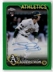 Tyler Soderstrom 2024 Topps Chrome Update #AC-TS Autographs Green #/99 (READ)