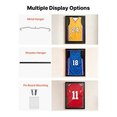 Uimoso Wooden Display Case for Sports Jerseys, 35.4×27.6×1.5 in Shadow Box Frame