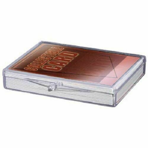 Lot of (10) – 25ct Card Hinged Clear Plastic Boxes Holders For Trading Cards