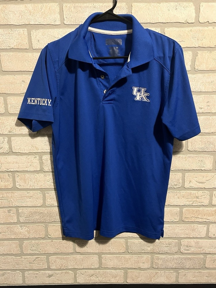 KA Knights Apparel University of Kentucky Blue S/S Golf Polo Shirt Mens Size M