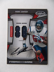 Andre Johnson 2009 #7 Donruss Fabric of the game Autograph Jersey card # 15 / 15