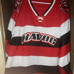 Huntsville Havoc Hockey Jersey – Red/White/Black Colorway Men’s Large