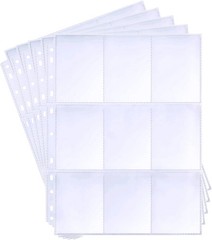 20-pack Trading Card Sleeve Pages 9-pocket Binder Sheets for Sports Game Cards