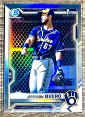 2021 Bowman Chrome Jeferson Quero 1st Bowman Refractor 17/499 Brewers