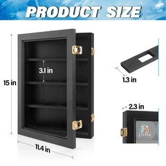 Hockey Display Case – 12 Pucks, Holder Cabinet Stand Shadow Box for Wall Moun…