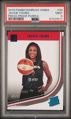 Jackie Young 2019 Donruss WNBA Rated Rookie Press Proof Purple 89/99 #90 PSA 9