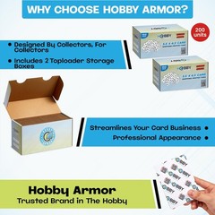 200 Pack Trading Card Shipping Protector by Hobby Armor, 3.5″ x 4.5″ with Rou…