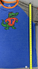 Fanatics Light Weight Long Sleeve Shirt Florida Gators Blue and Gray With Gator.