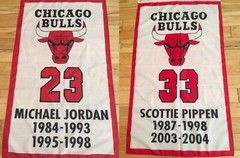 3×5 Chicago Bulls The Last Dance banner set – Jordan & Pippen retirement banners